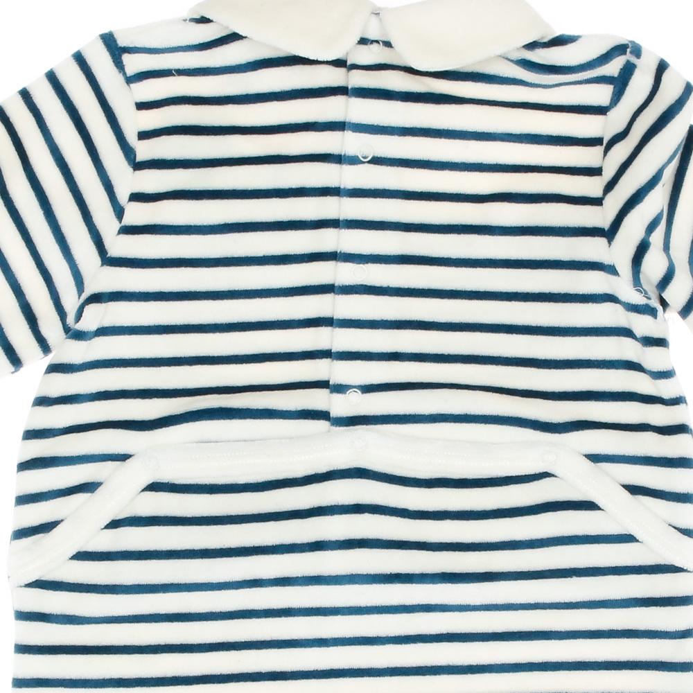 Weiß/Blau gestreifter Pyjama für Jungen Sie ist oder das Meer Jama Ansicht 2