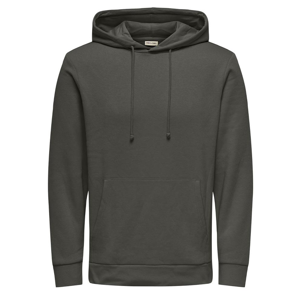Herren-Kapuzenpullover in Khaki von Only & Sons Hood günstig
