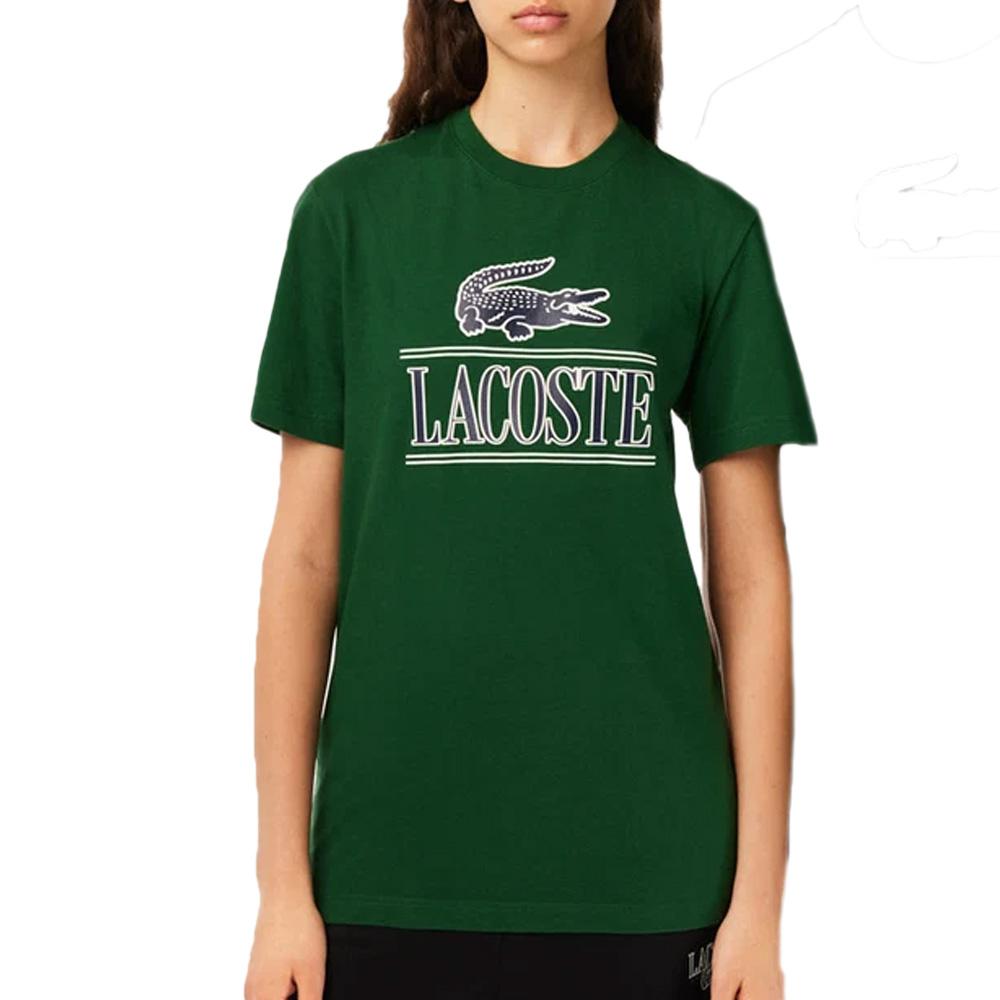 T-shirt Vert Mixte Lacoste TH1218 pas cher