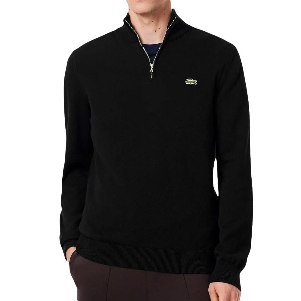 Pull Col Camionneur Noir Homme Lacoste Regular pas cher