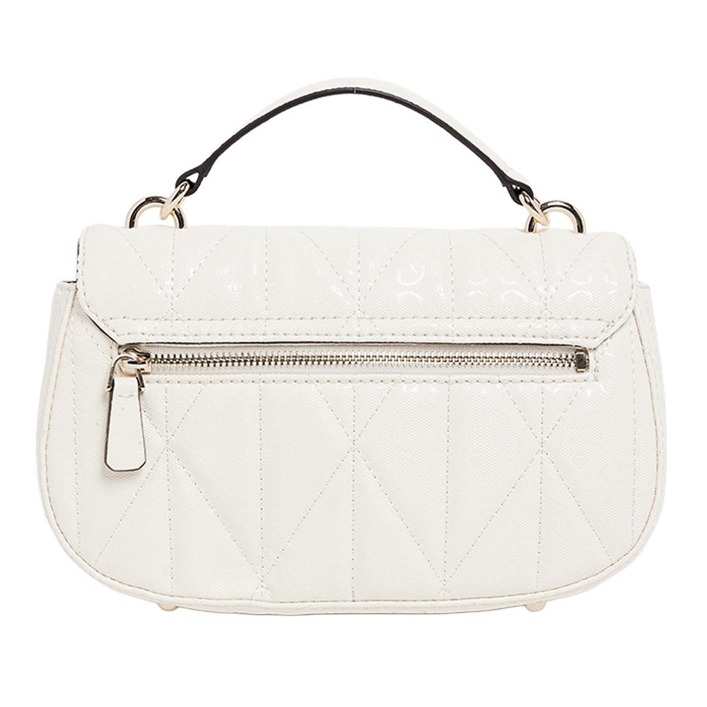 Bolso bandolera blanco para mujer Guess Aldina ver 2