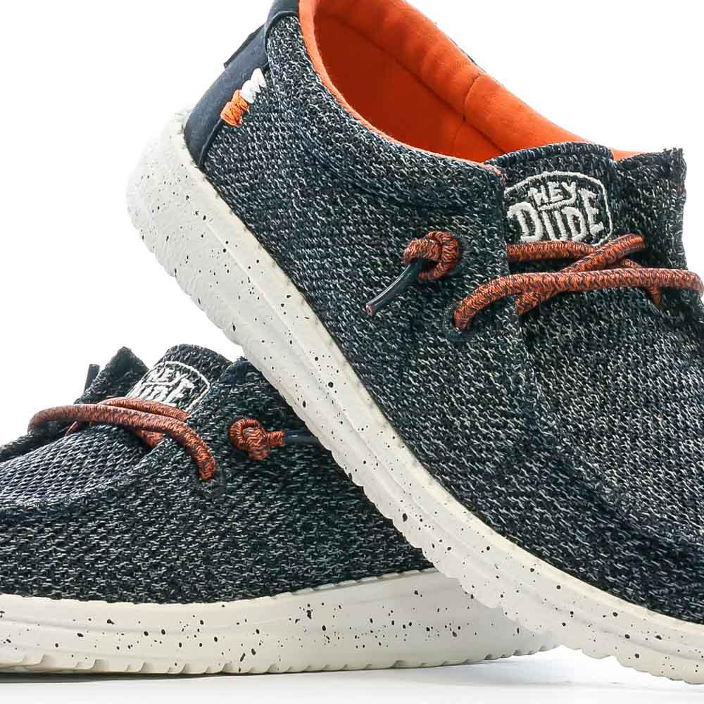 Hey Dude Wally Youth Sox Shoes Blue Boy Photo of the Espace des Marques %store% store - view of %key%