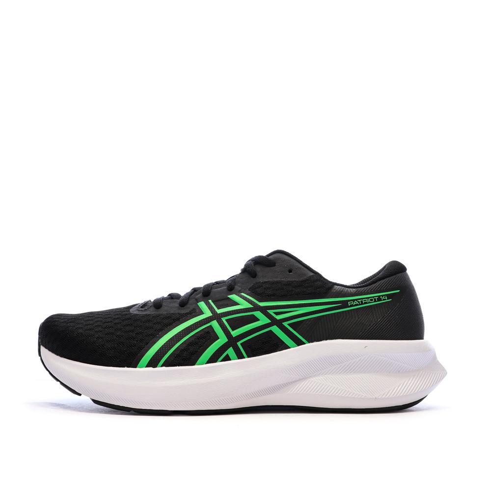 Zapatillas de running negras/verdes para hombre Asics Patriot 14 barato