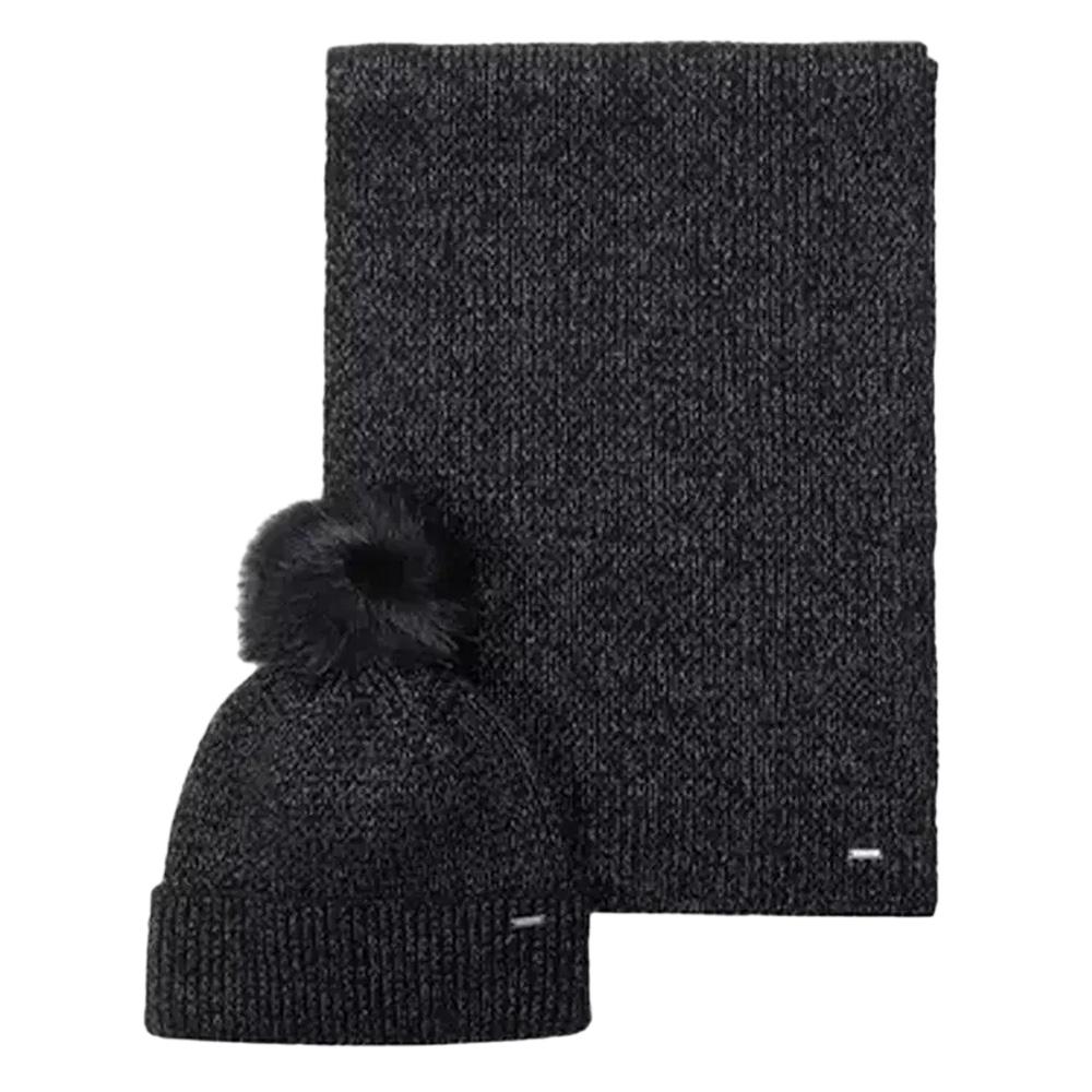 Women's Black Beanie + Scarf Set Kaporal MELLY affordable