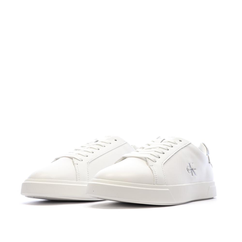 Calvin Klein Jeans Women’s White/Silver Lace-up Trainers Photo of the Espace des Marques %store% store - view of %key%