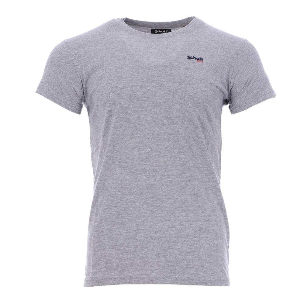 Camiseta gris Schott NYC bordada de hombre barato