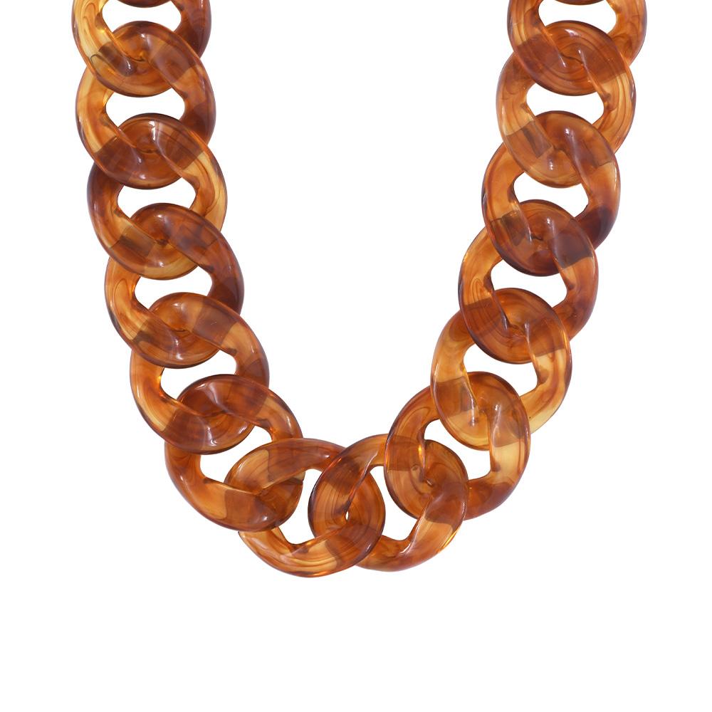 Women's brown resin chain necklace Clio Blue Lena Photo of the Espace des Marques %store% store - view of %key%