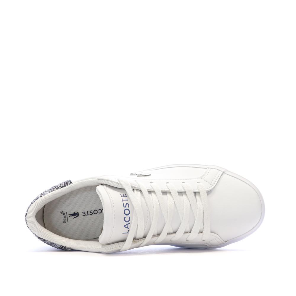 Zapatillas blancas/grises para adolescentes Lacoste T-clip ver 4