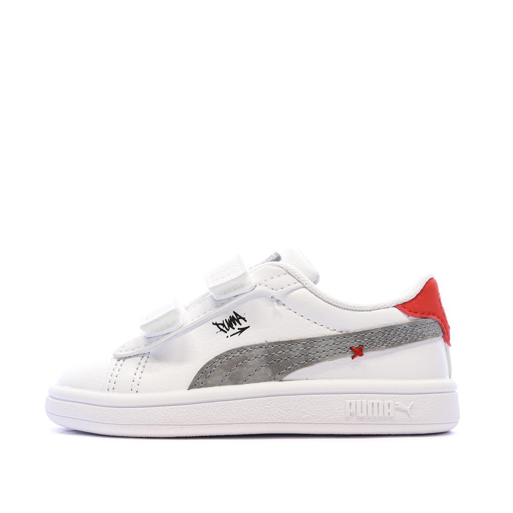Zapatillas blancas para niño Puma Smash 3.0 Mid 9 barato