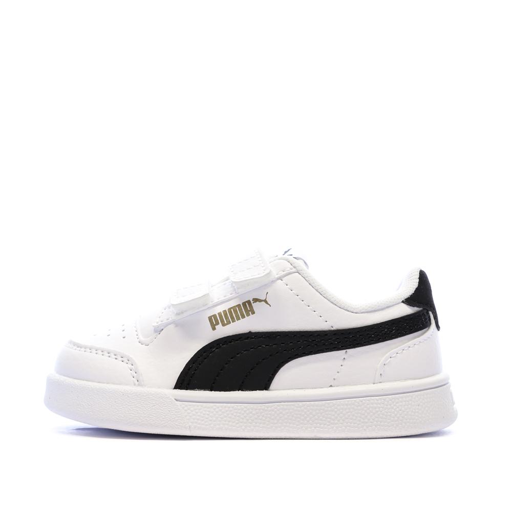 Weiß/Schwarze Puma Shuffle Sneaker für Jungen günstig