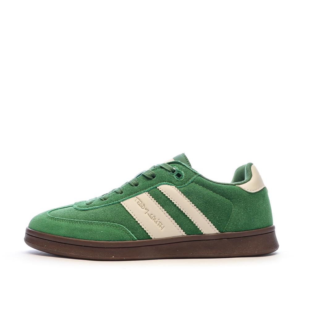 Teddy Smith White Suede Green Men's Sneakers affordable