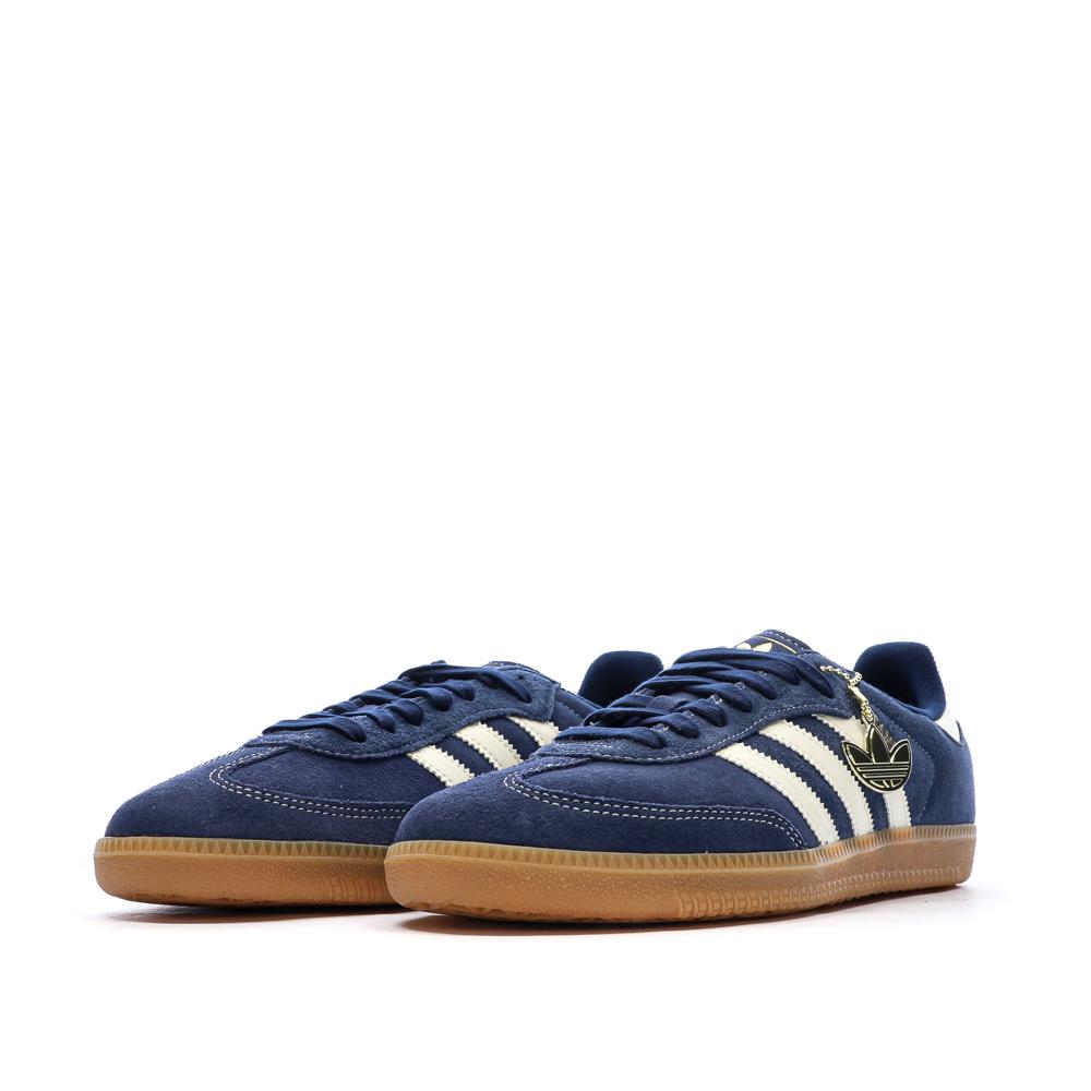 Baskets Bleu Marine/Blanc Homme Adidas Samba vue 6