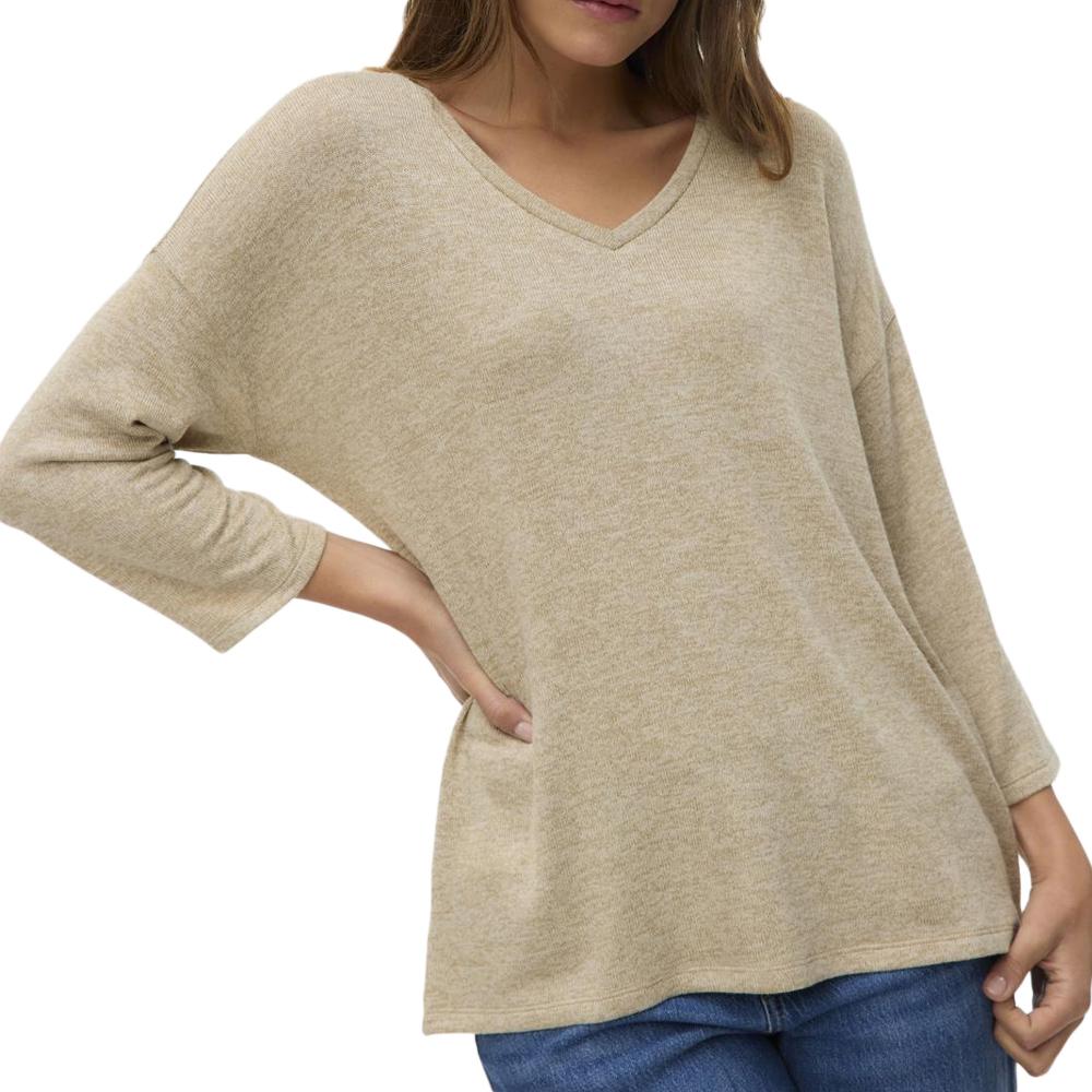 Pull Beige Chiné Femme Vero Moda Briannas pas cher