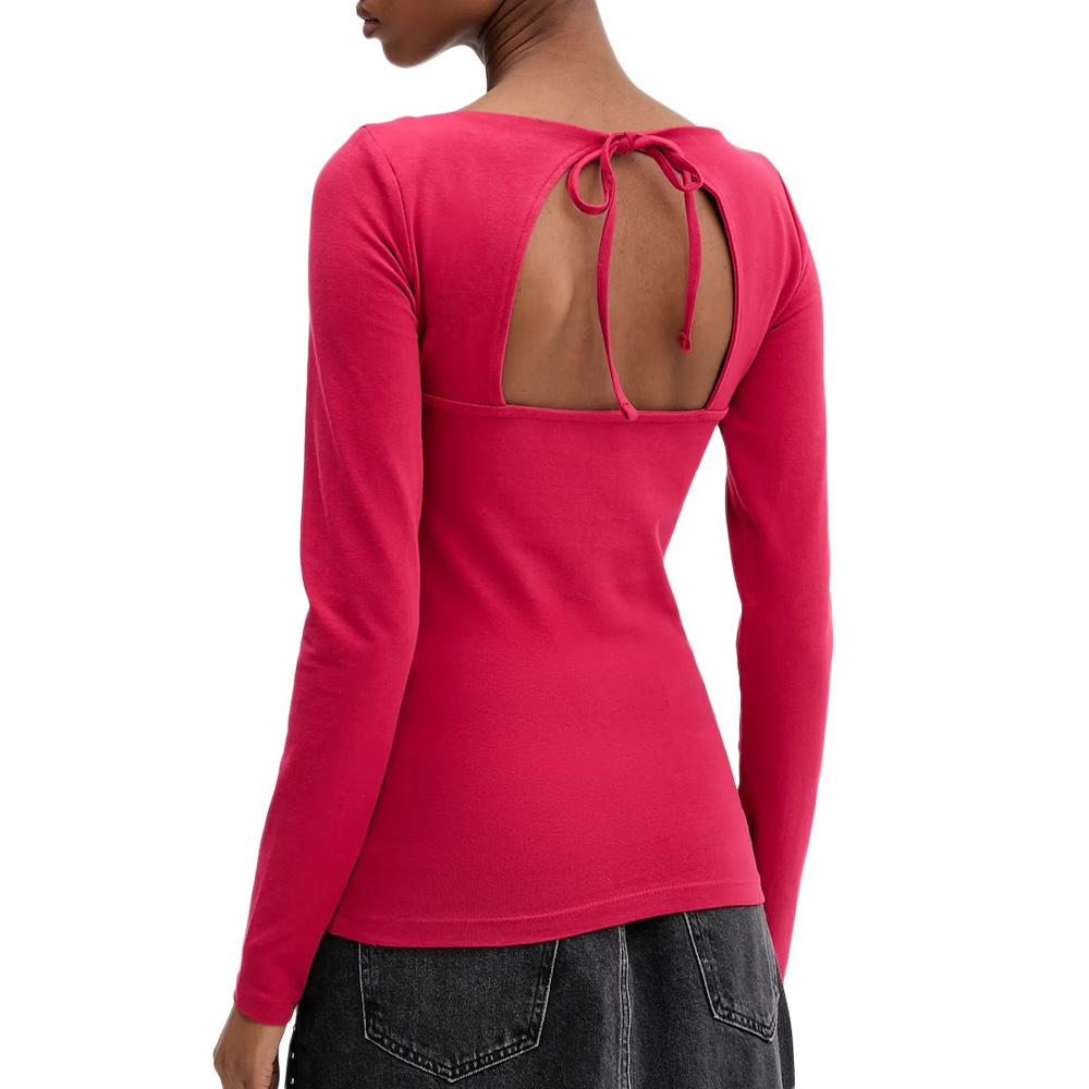 Camiseta Mujer Rosa Oscuro Tommy Hilfiger Tjw Slim S Flag ver 2