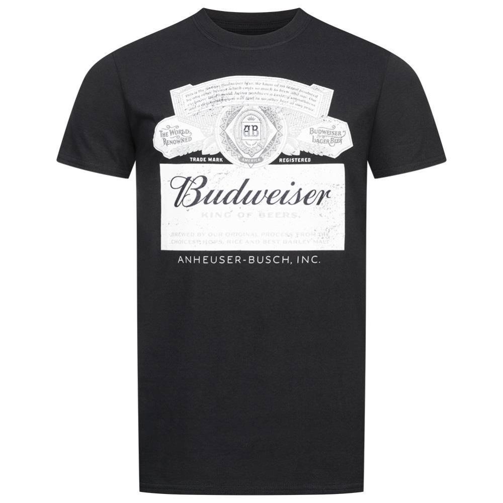 Budweiser Men’s Black T-Shirt Label affordable