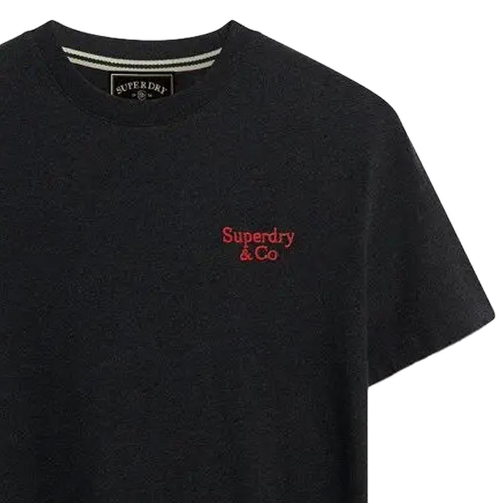 T-Shirt Noir Homme Superdry Essential Serif vue 2