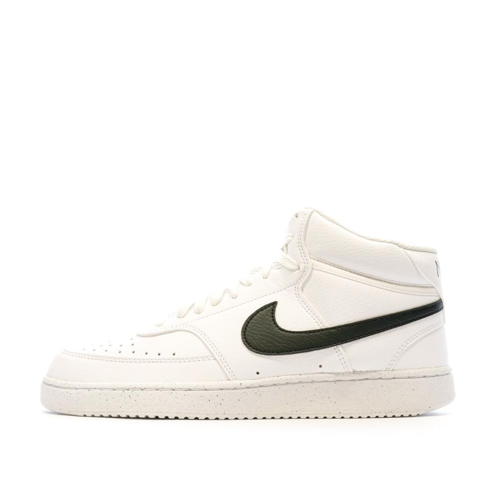 Baskets Blanche/Noir Homme Nike Court Vision Mid pas cher