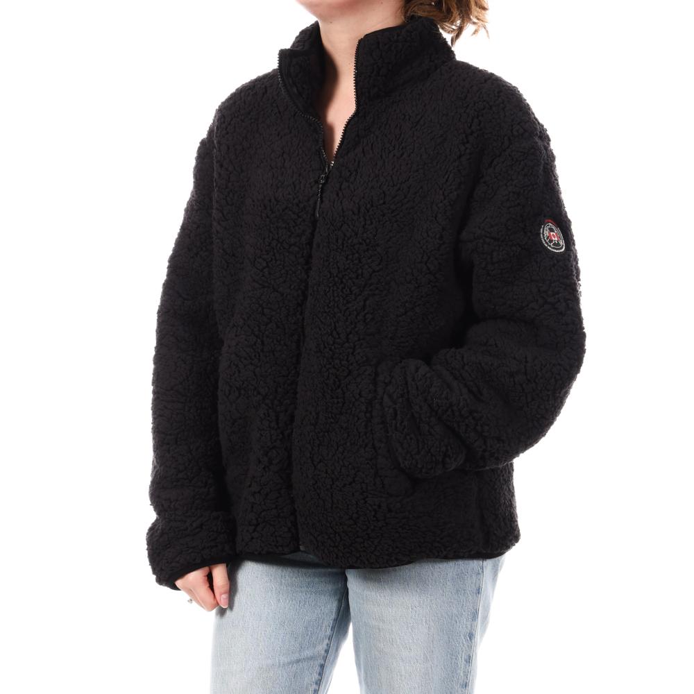 Veste Sherpa Noir Femme Full Compagnie des Amériques Zip pas cher