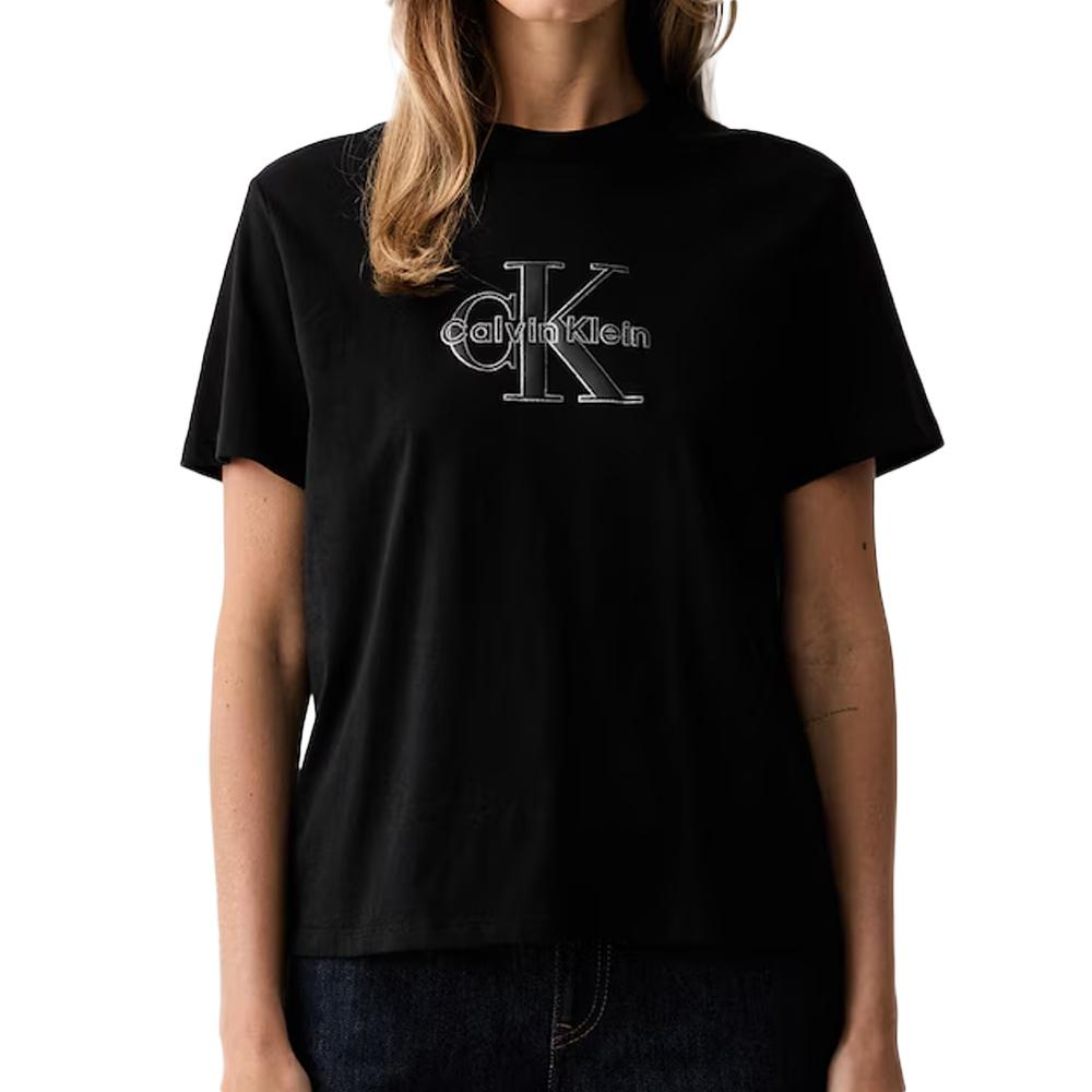 T-Shirt Noir Femme Calvin Klein Jeans Classic Seasonal pas cher