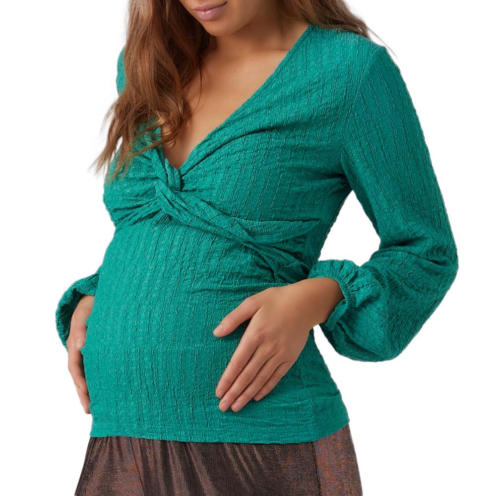 T-Shirt Manches Longues de Grossesse Vert Femme Mamalicious Alhambra pas cher