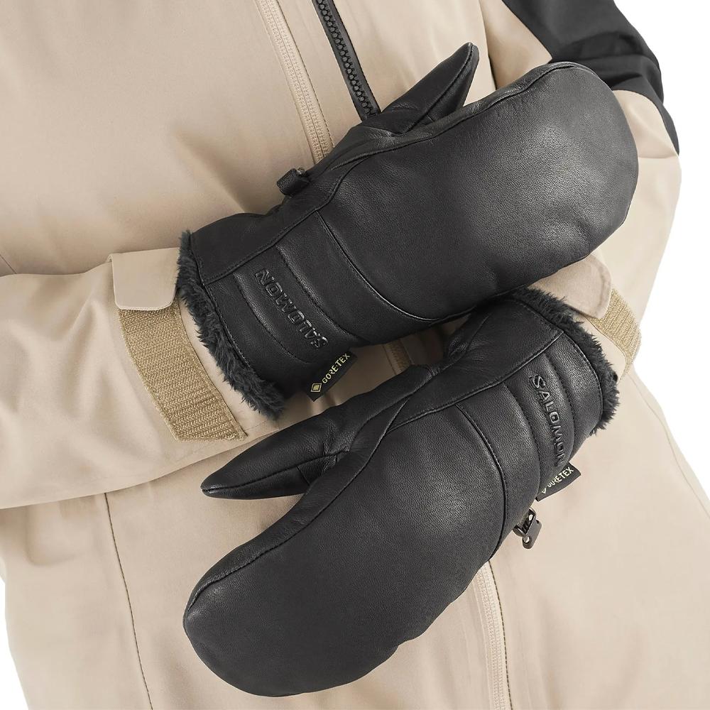 Schwarze Damen-Fäustlinge Salomon Native Gore-Tex Mitten Ansicht 3