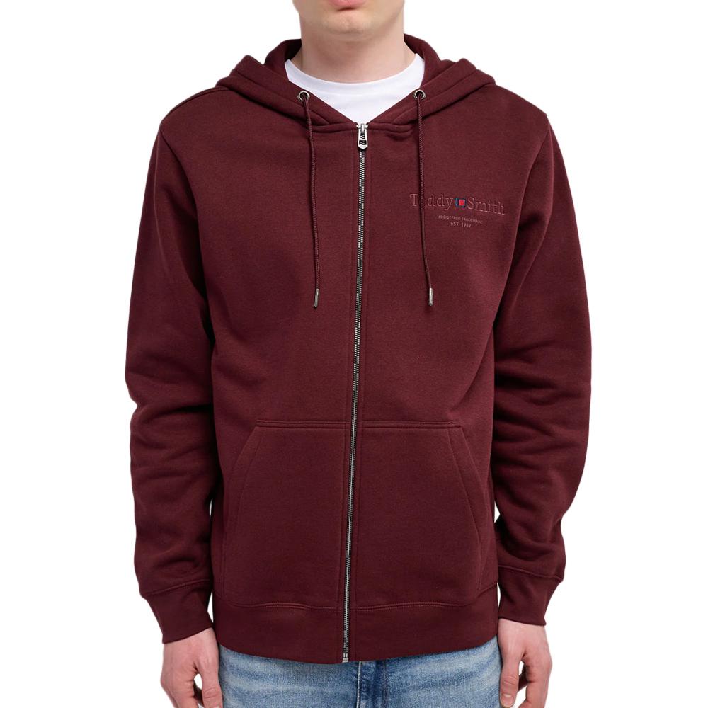 Sweat Zippé Bordeaux Homme Teddy Smith Giclass 30J pas cher