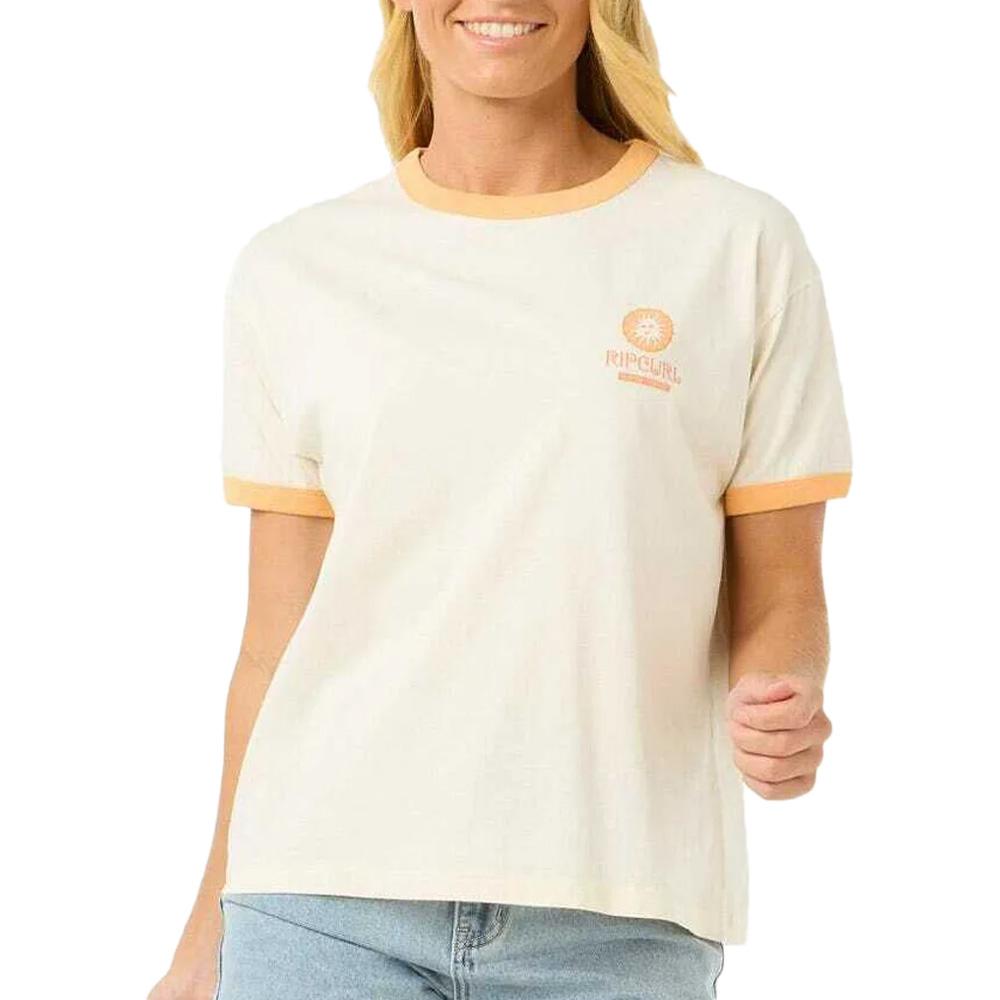 Women's Ecru T-Shirt Rip Curl Carlos Ringer affordable