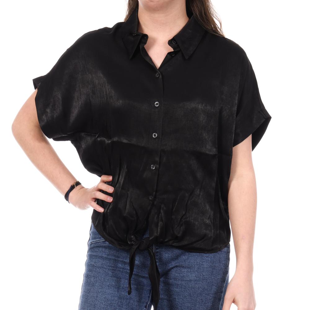 Chemise Satin Noir Femme An'ge Kaory pas cher
