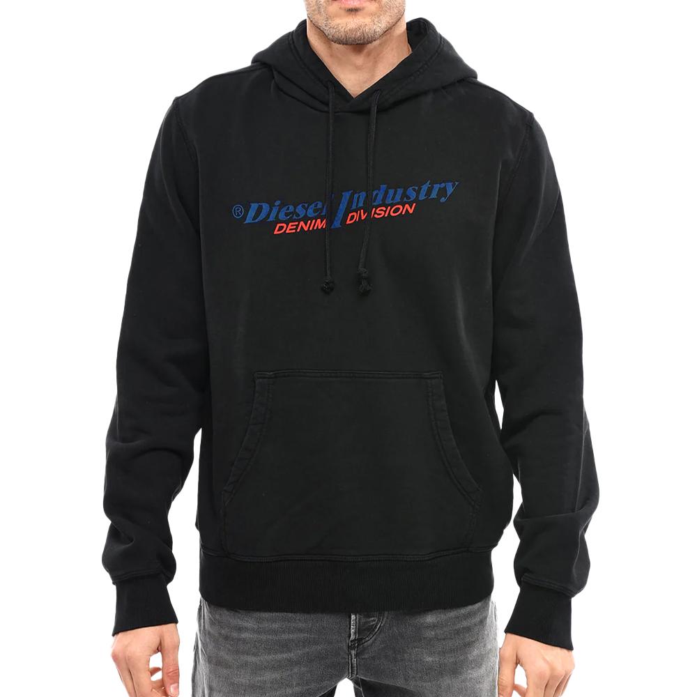 Sweat Noir/Rouge Homme Diesel Felpa pas cher