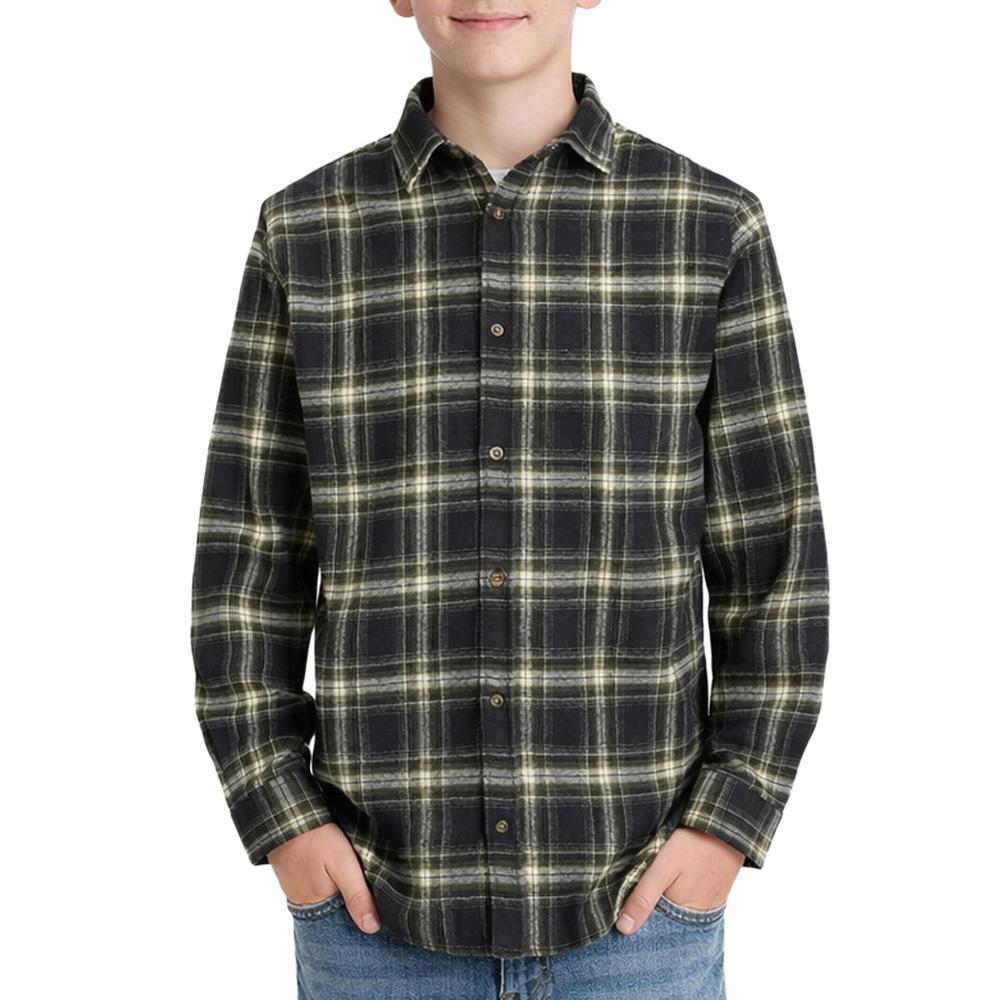 Jack & Jones Shua Boy's Black Checkered Shirt affordable