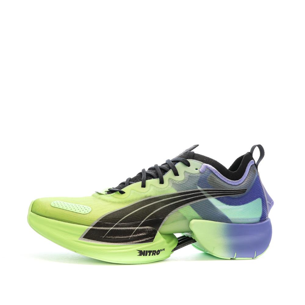 Zapatillas Puma Running Amarillo/Azul Mujer Fast Nitro barato