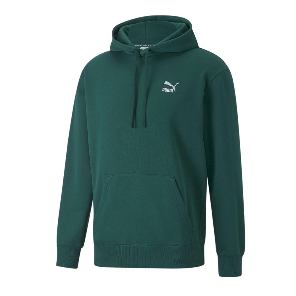 Sweat à Capuche Vert Homme Puma Clsscs pas cher