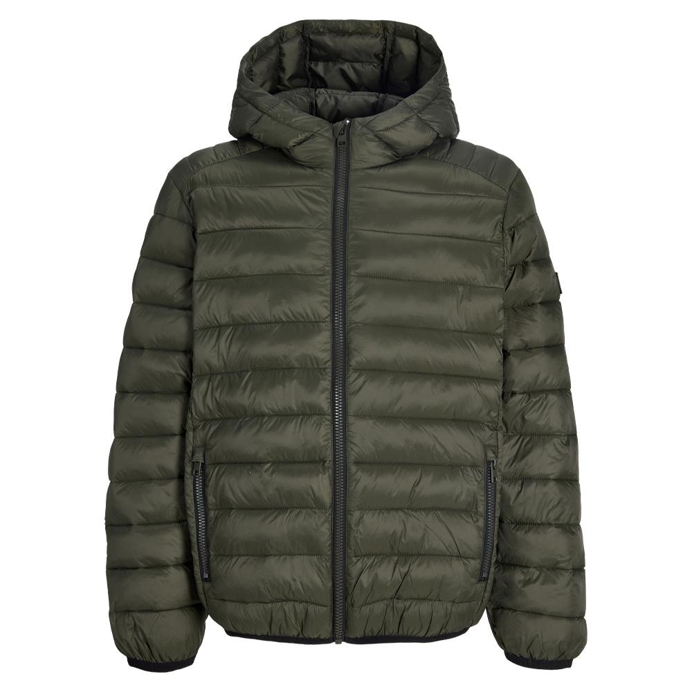 Doudoune légère à capuche junior kaki Jack & Jones Light Puffer pas cher