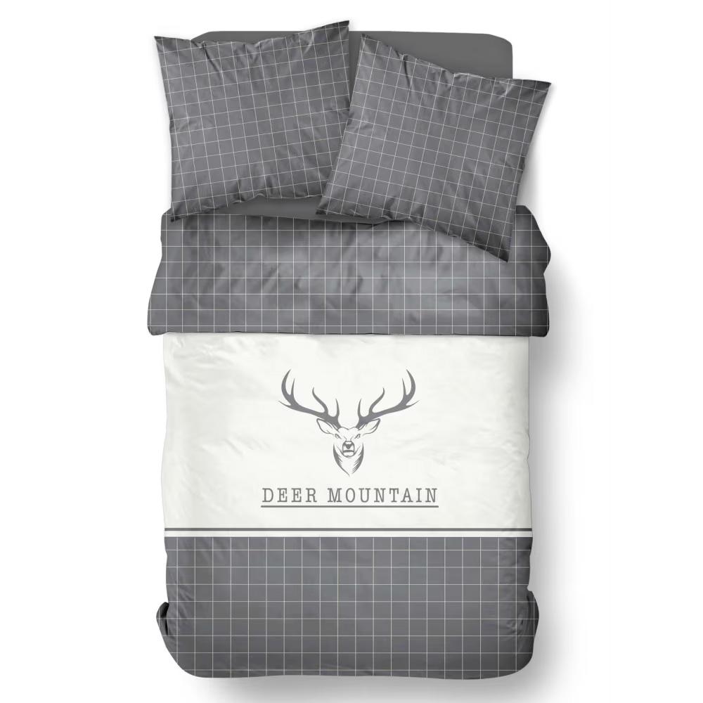 MOUNTAIN checked cotton bed linen set Today 57fils Deer Photo of the Espace des Marques %store% store - view of %key%