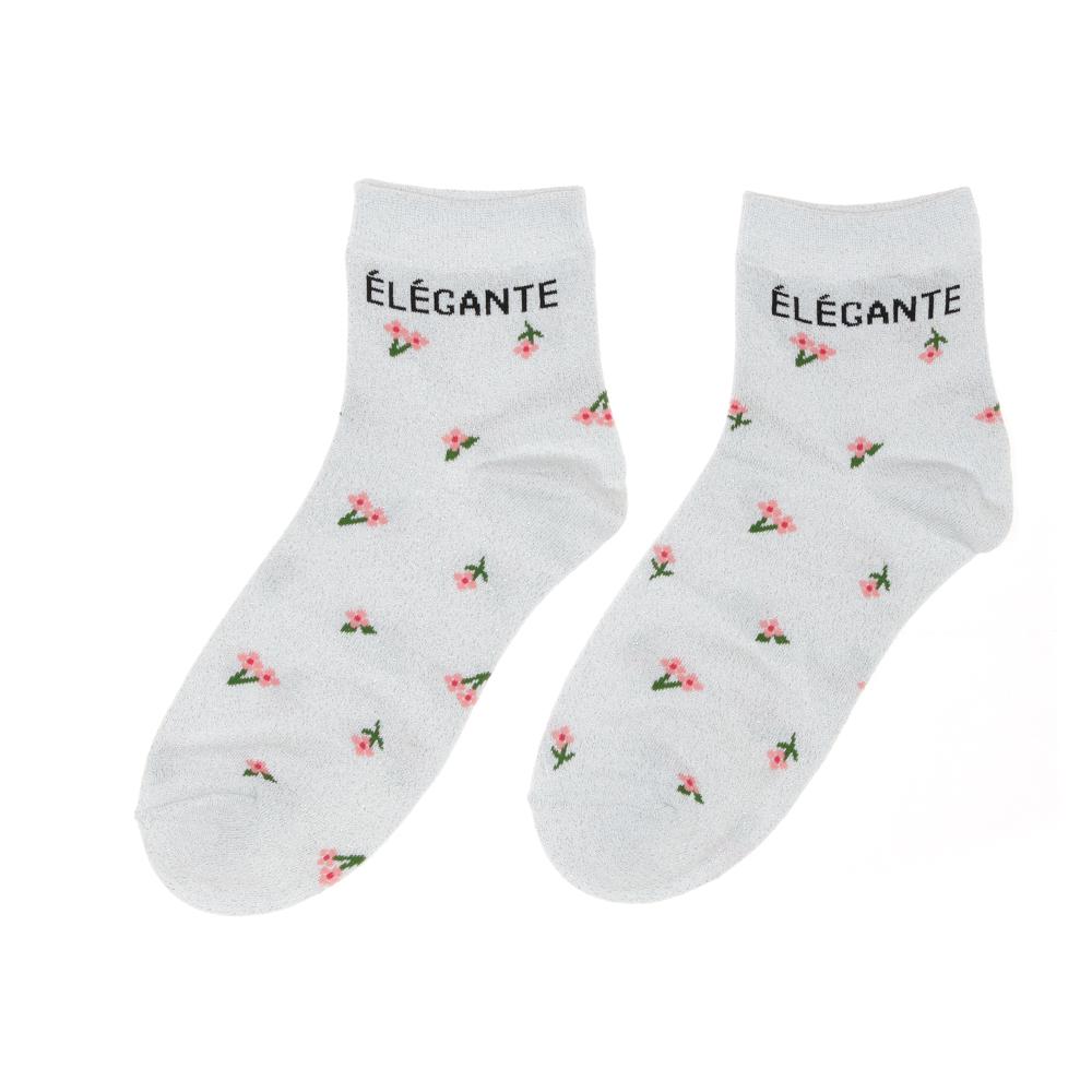 Chaussettes Grise à Fleurs Femme Stella Green Elégante pas cher
