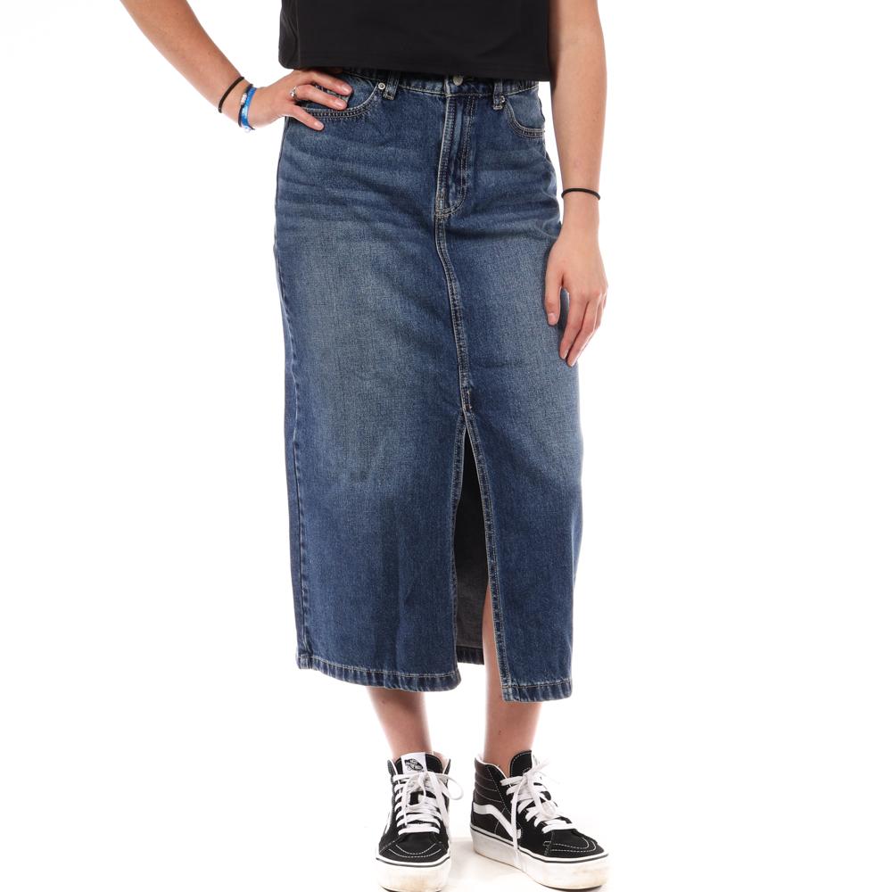 Langer Rock Blau Frau Jennyfer DAPOND günstig