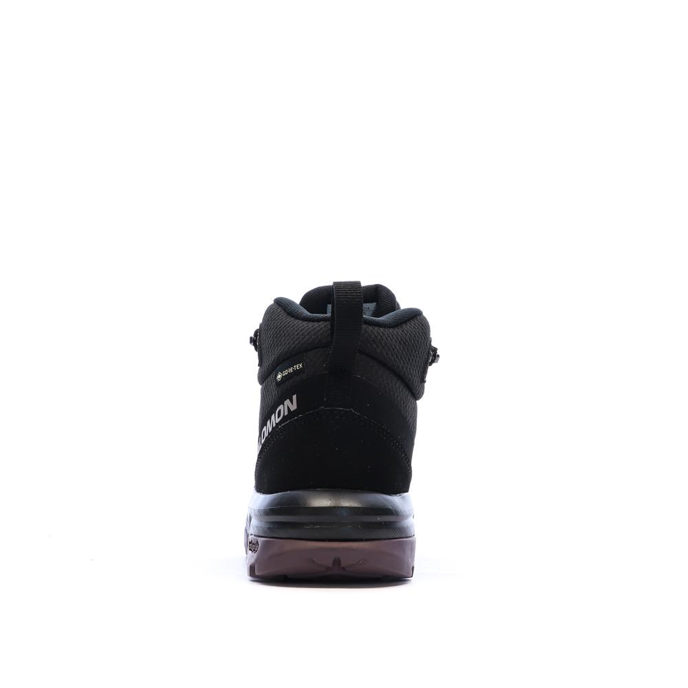 Zapatillas de senderismo negras para mujer Salomon Exeo Mid ver 3