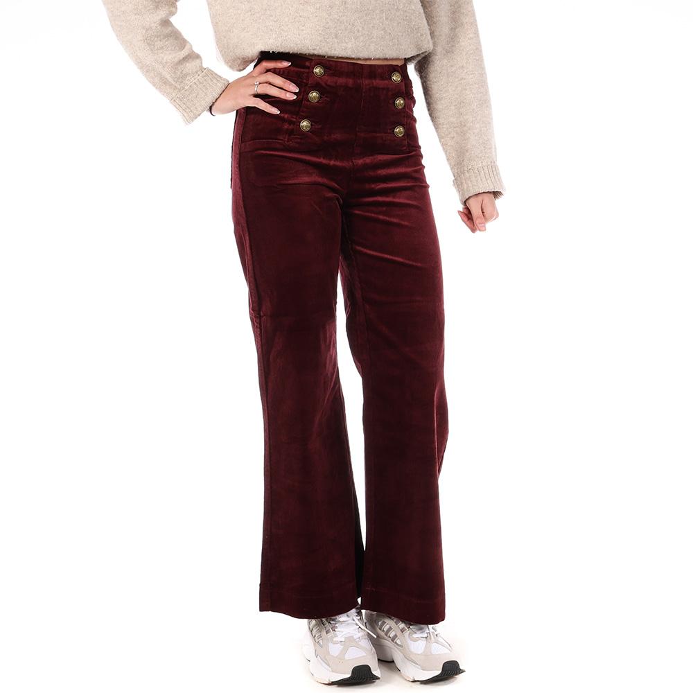 Bordeauxfarbene Velourslederhose Frau Oraije Victorine günstig