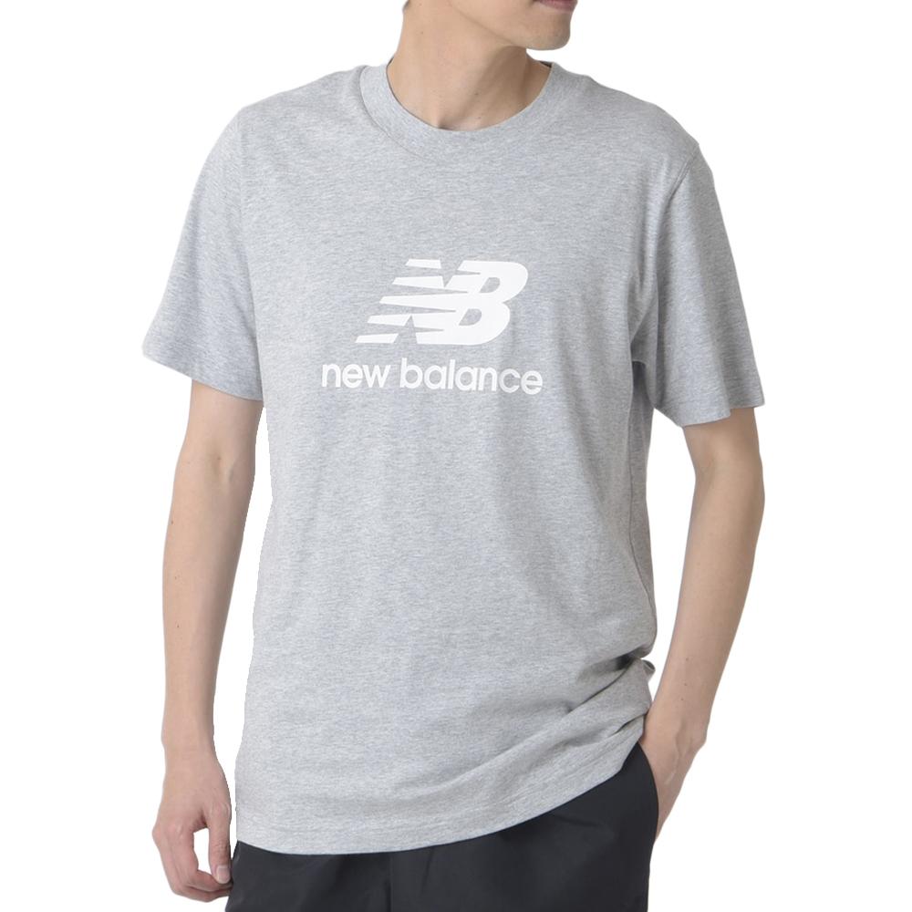 Camiseta New Balance Stacked Logo Gris, Hombre barato