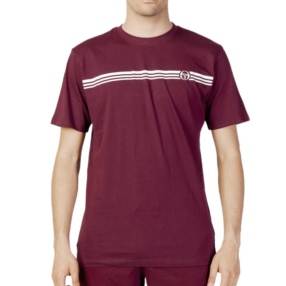 Men's Sergio Tacchini Stripe B Bordeaux T-Shirt affordable