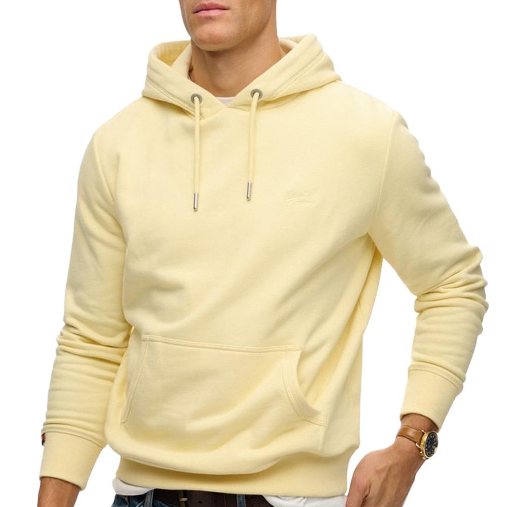Sudadera amarilla Superdry Essential Logo, Hombre barato