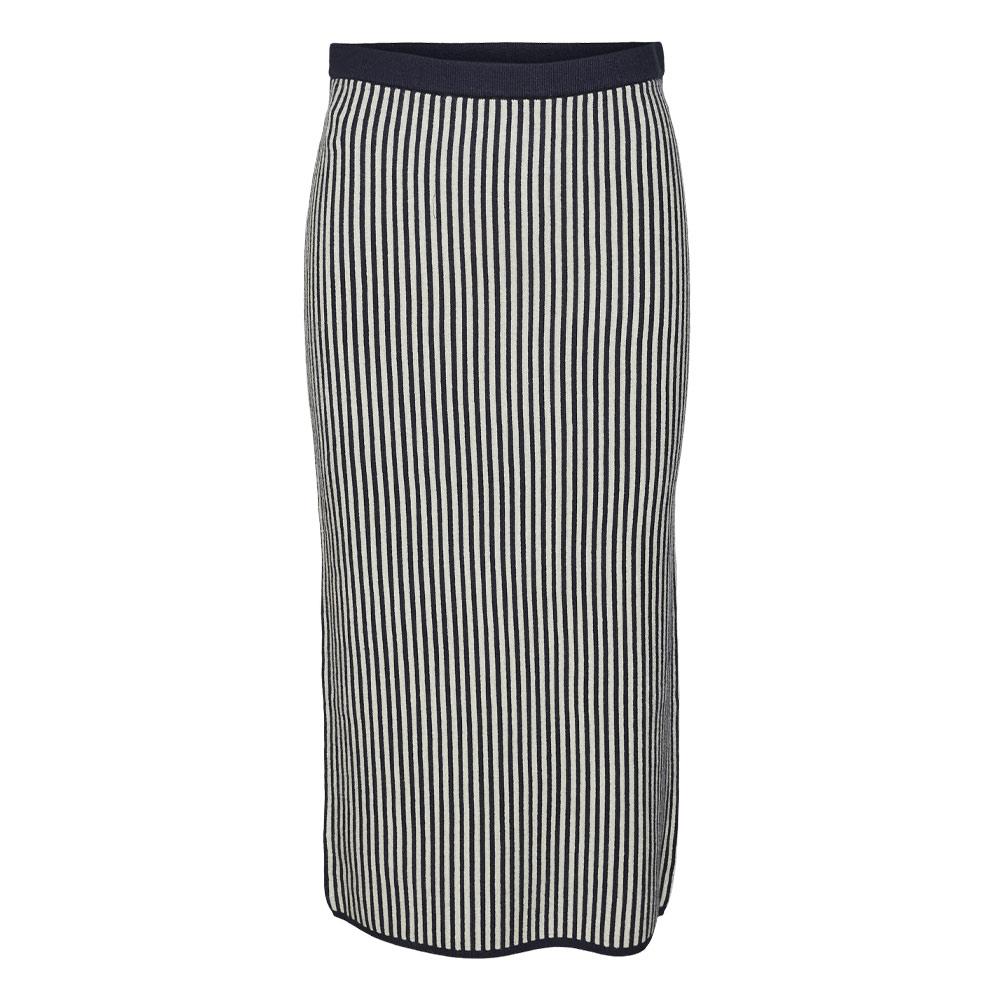 Marineblauer gestreifter Damenrock von Vero Moda, Gold Pinstripe Ansicht 3