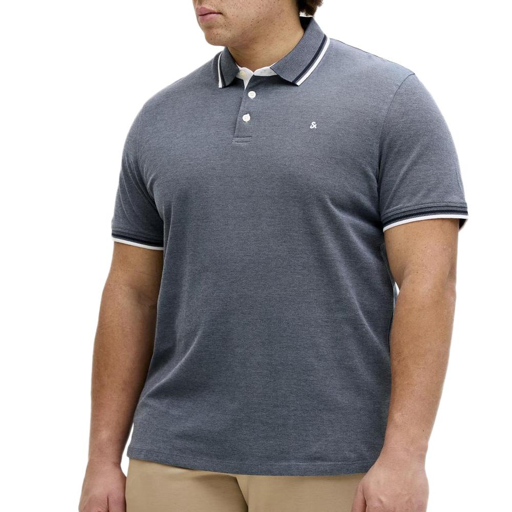 Polo Bleu chiné Homme Jack & Jones Paulos pas cher