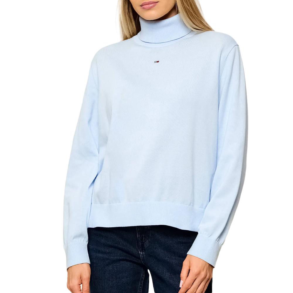 Pull Bleu Clair Femme Tommy Hilfiger Essential pas cher