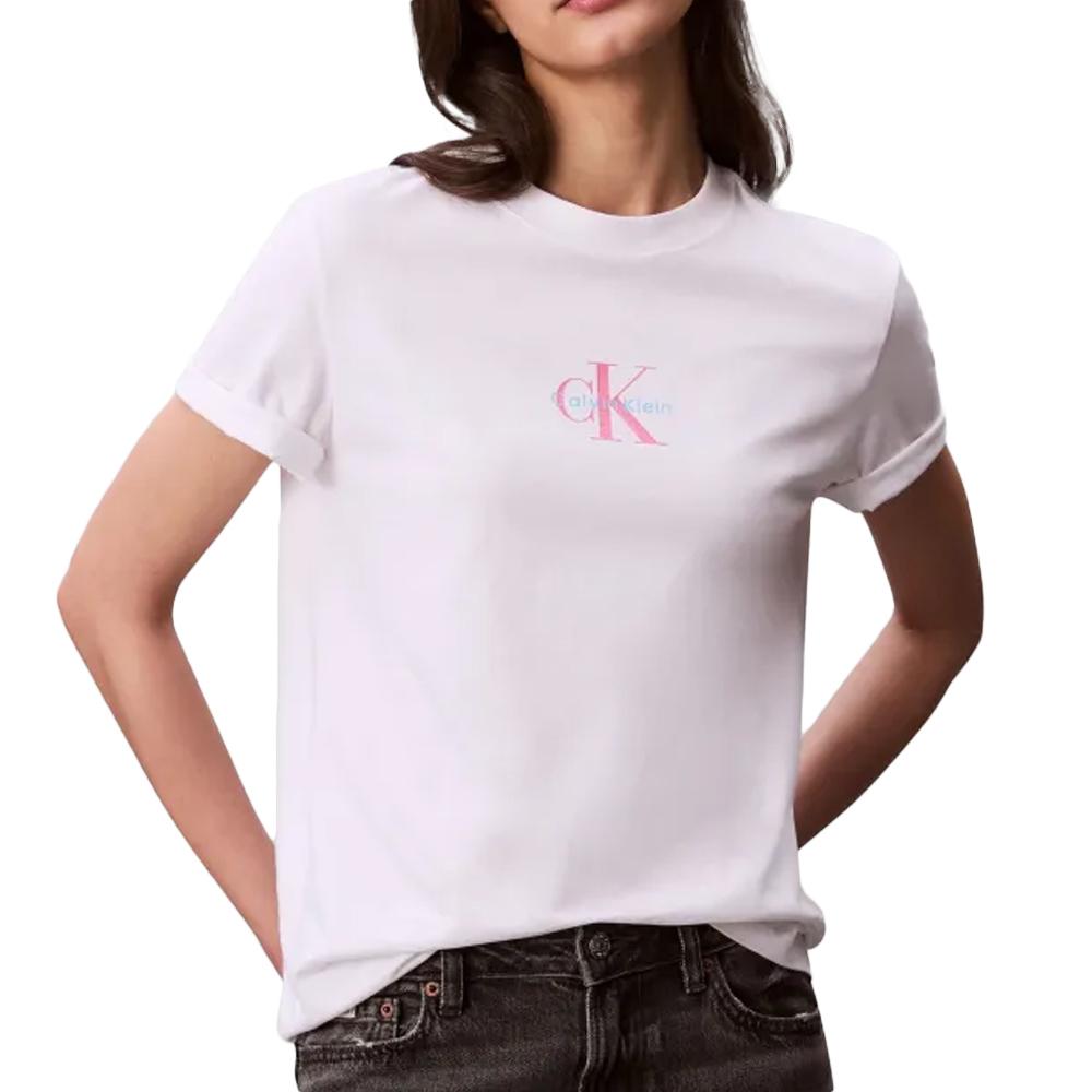 T-shirt Blanc Femme Calvin Klein Jeans Ss 20s Classic pas cher