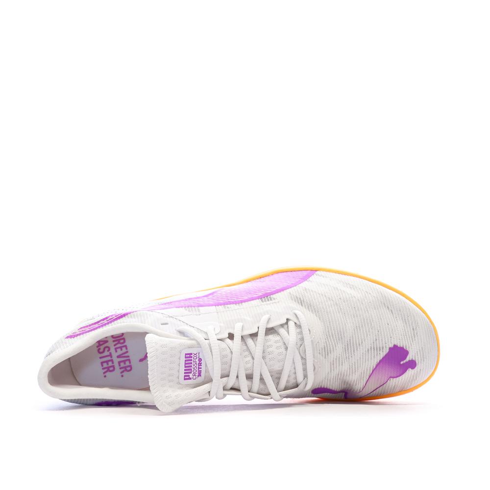 Chaussures Athlétisme Blanc/Rose Mixte Puma Crossfox Nitro Elite vue 4