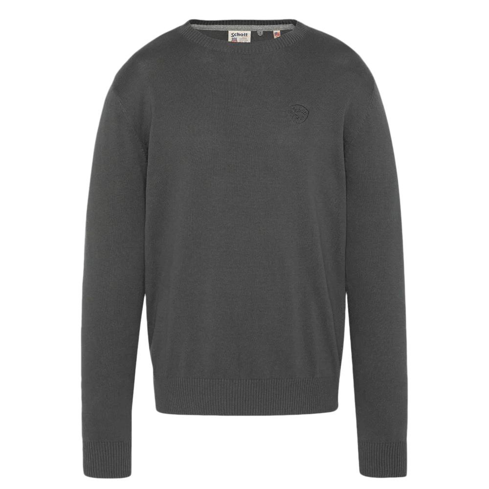 Pullover Grau Mann Schott Basic Fin Rase günstig