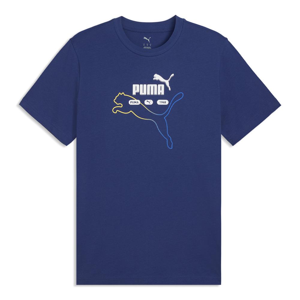Men’s Blue Puma Summer T-shirt with Graphic Logo affordable