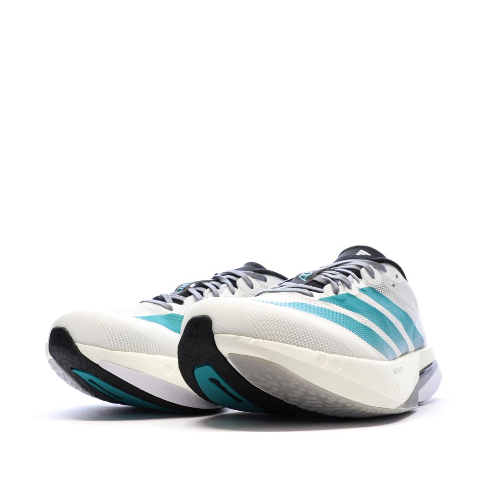 Baskets Blanches/Turquoises Adidas Adizero Boston 13 vue 6