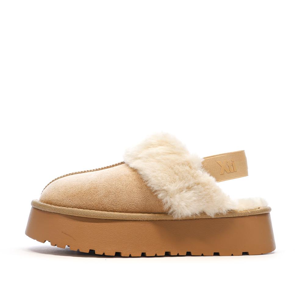 Beige Zuecos de mujer con banda elástica Xti Microfibra barato